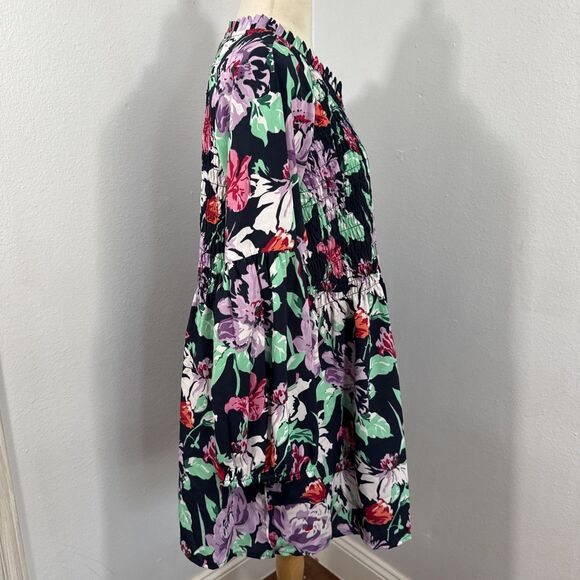 Caffe Marrahesh Blouse Womens XL Floral Smoked Tropical Vacation‎ Beachy - Picture 5 of 10